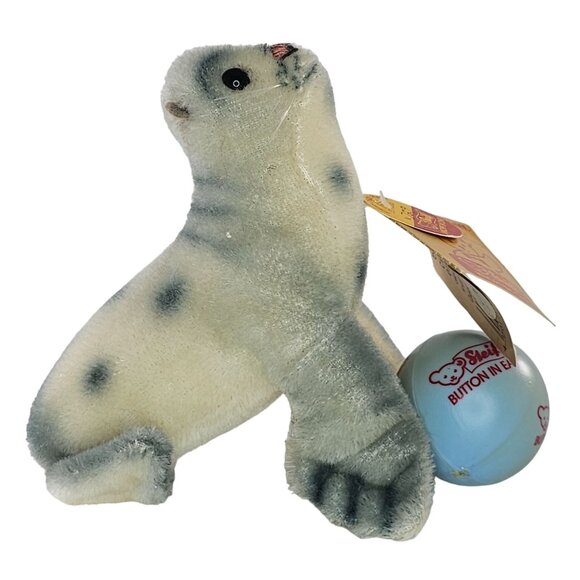 Steiff Limited Edition Circus Robby Seal Plush Toy W/ Tags And Ball #650444